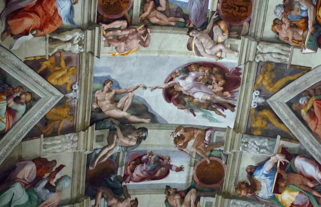 Sistine Sapeli Vatikan Michelangelo Tavan ve duvar freskleri