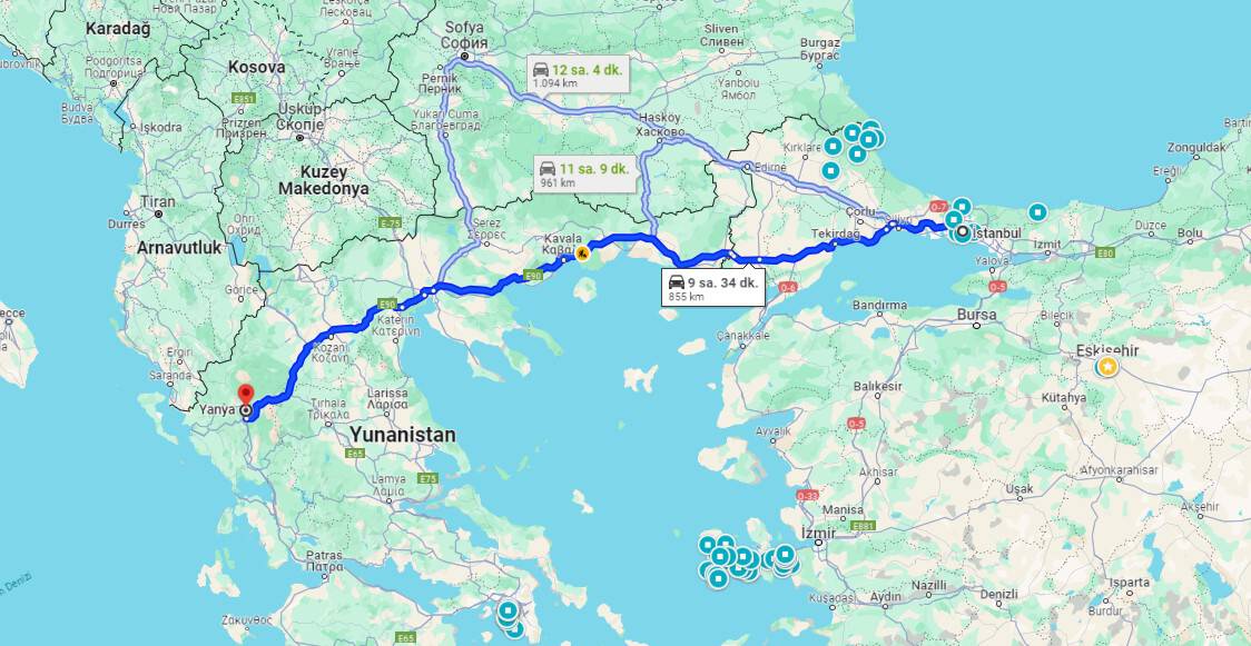 Yanya şehir ve Pamvotida Gölü manzarası