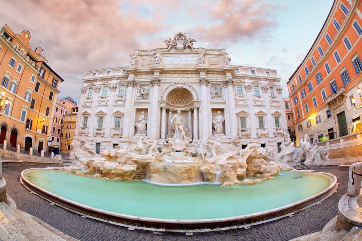 Trevi Fountain (Fontana di Trevi) at sunrise, Rome, Italy
