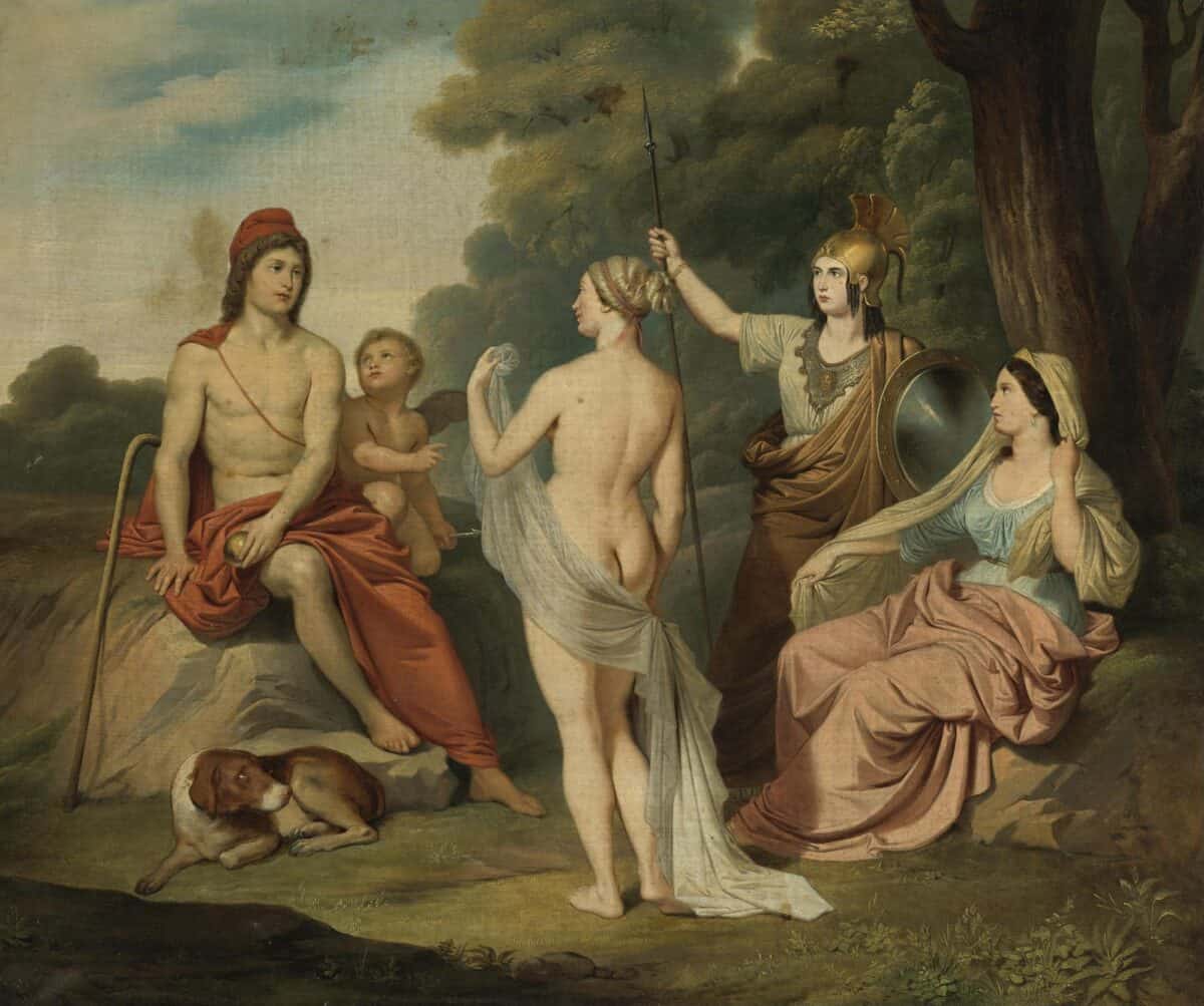 Paris’in Kararı tablosu: Paris, Afrodit, Athena ve Hera